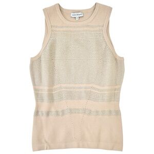 Narciso Rodriguez Pastel Pink Gray Pointelle Knit Cashmere Sweater Vest Top